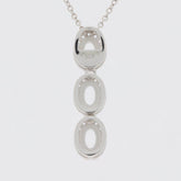 Sterling Silver Semi Mount Pendant Setting Oval OV 6X4mm 3 Stones Halo Topaz - Syzjewelry